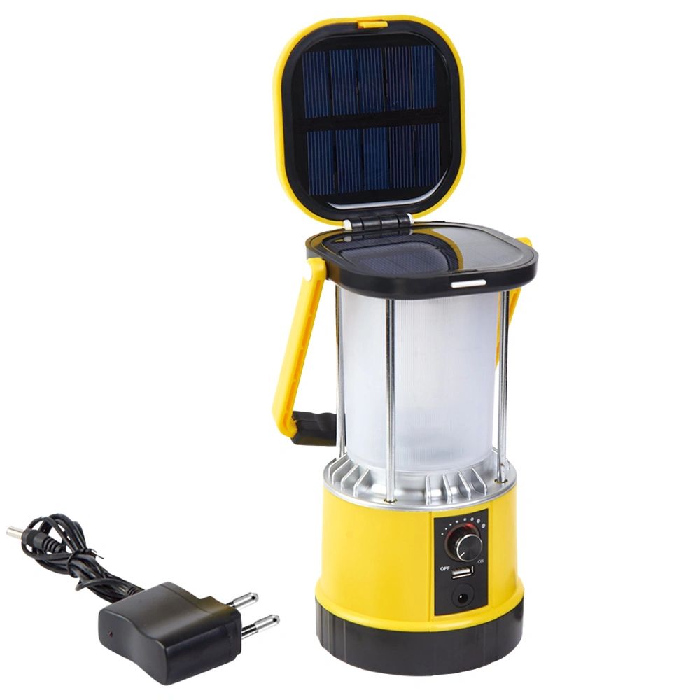 Solar camping lamp Clap dimbaar met USB lader en kompas op zonne-energie